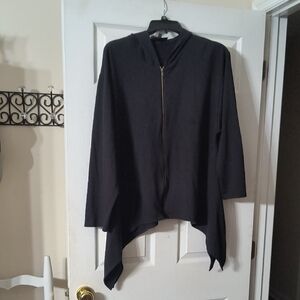 Antthony Classic Black Jacket With Asymmetrical Hem
